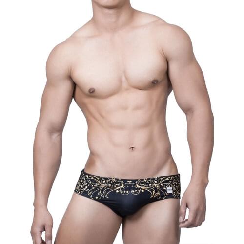 Tight suit Stretch Printed Swimsuit Hot Brand Surfing Summer Beach Sports Pants Push-up Men Swimwear swim Briefs Swimming Trunks