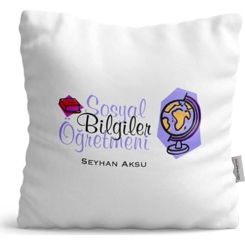 Personalized Social Studies Teacher Satin Pillow-2