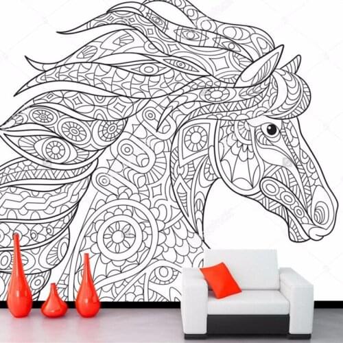 Custom childrens wallpaper,horse,cartoon murals for the living room bedroom restaurant background wall waterproof wallpaper