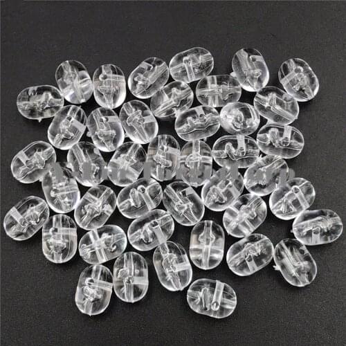 100pcs/lot 3*5 4.7*6 5*8 Transparent Fishing Cross Beads Plastic Clear Beads Double Pearl Drill Cross Beads Carp Fishing