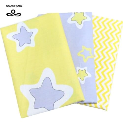 QUANFANG Print Twill Cotton Fabric For Patchwork Sewing Quilt Material Clothes Sheets Pillows Textile Child Curtain 40cmx50cm