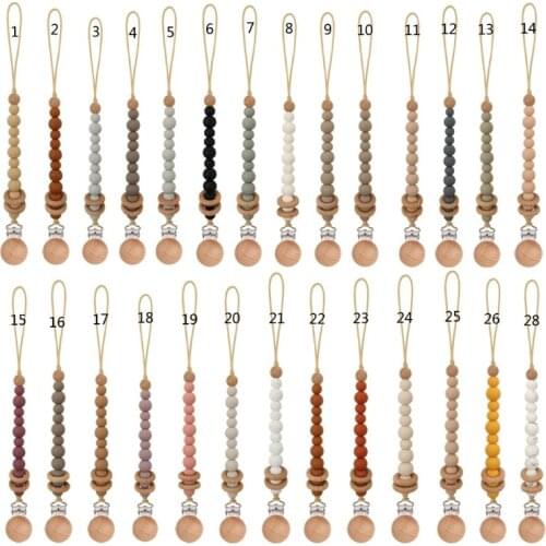 Silicone Baby Pacifier Chain Clip Infant Nipple Soother Chain Clips Dummy Holder