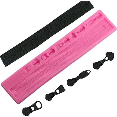 DIY Cake Silicone Mold Non-stick Zipper Shaped Chocolate Sugar Fondant Mold Border Decoration Cake Decorating Tool Baking Tools