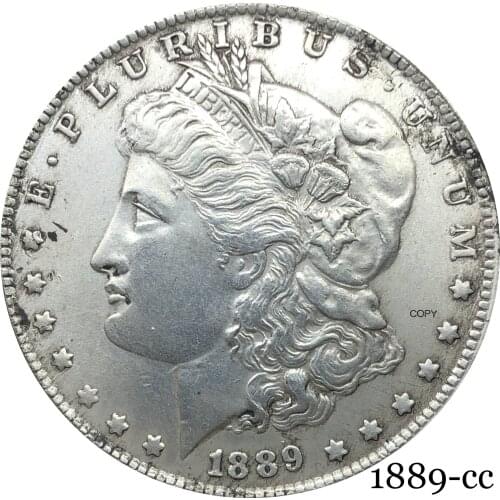 United States Of America 1889 CC Morgan One Dollar US Coin Liberty Cupronickel Silver Plated In God We Trust Copy Coin