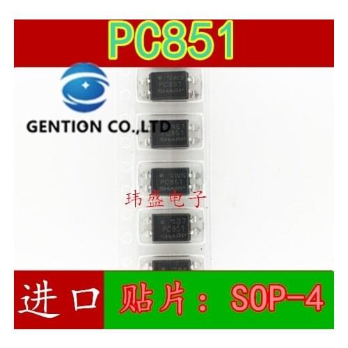 10PCS PC851 SOP-4 light coupling decoupling LTV851 EL851 851 light in stock 100% new and original