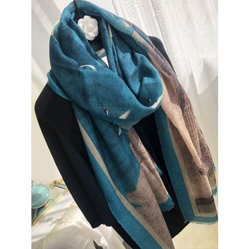 Warm Soft Shawl Women 2020 Autumn and Winter Thin Fashion Enlarged Wrap Song Ruihe figure 200-100CM 100% Cashmere Scarf