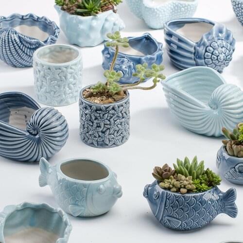 Creative Personality Large Caliber Thumb Good Looking Succulent Plant Flowerpot Ceramic Tray Succulent Planter Clay Pot