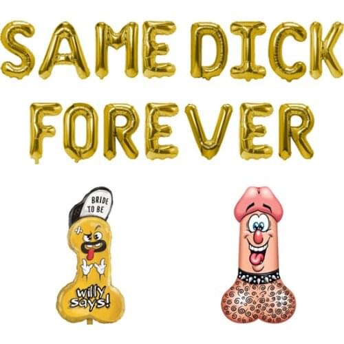 Bachelorette Party Decorations Same Dick Forever Mylar Foil Balloon Hen Party Supplies Bridal Shower Hen Party Decorations Kit