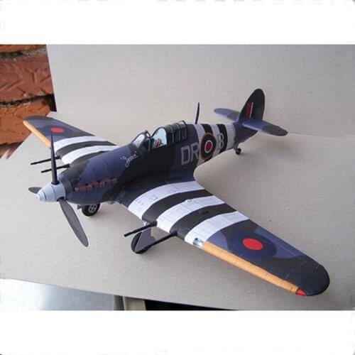 1:33 British Hurricane Fighter DIY 3D Paper Card Model Building Sets Construction Toys Educational Toys Military Model