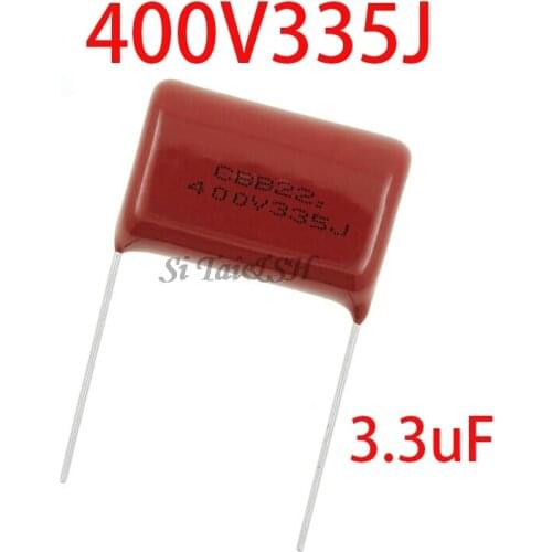10PCS 400V335J 3.3uF Pitch 25mm 400V 335J 335 3300nf 335J400V CBB Polypropylene Film Capacitor