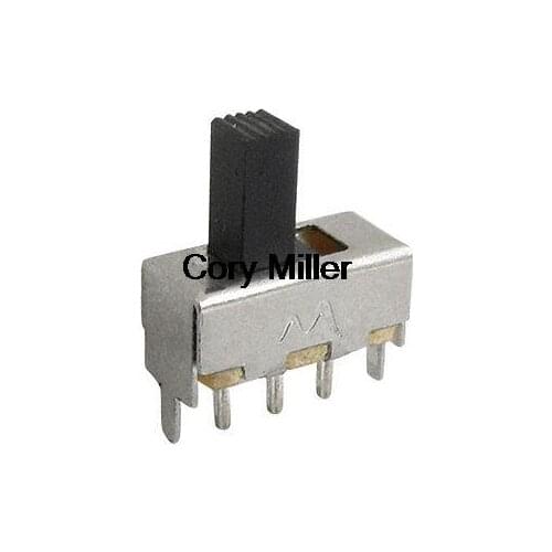 2 Position On-On 1P2T Miniature Vertical Slide Switch 3 Pin DC 50V 0.5A
