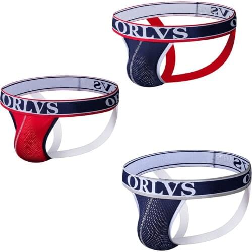 3pc Men Underwear Soft Mesh Jockstrap Men Boxers Cuecas Masculina Underpant Hombre Low Waist Breathable Sexy Jockstrap Fast ship