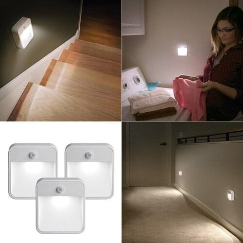 3-Pack LED Motion Sensor Night Light Body Motion Sensor Wall Light Stairs Closet Cabinet Lamp