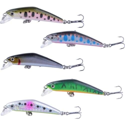 5 Pieces 68mm 2.7g Minnow Stream Fishing lure VIB Mini Trout baits small whopper vibrating light sinking micro fish crankbaits