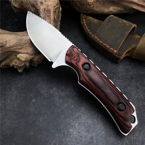 58HRC Outdoor Fixed Blade Knife Camp Hiking Hunting Knives Fishing Knife Training Survival Protection Multi Tool Christmas Gift