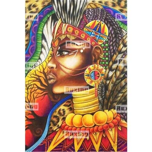 5D DIY Cartoon Diamond Painting African girl Cross Stitch Diamond Mosaic Home Decor Diamond Wall Sticker painting