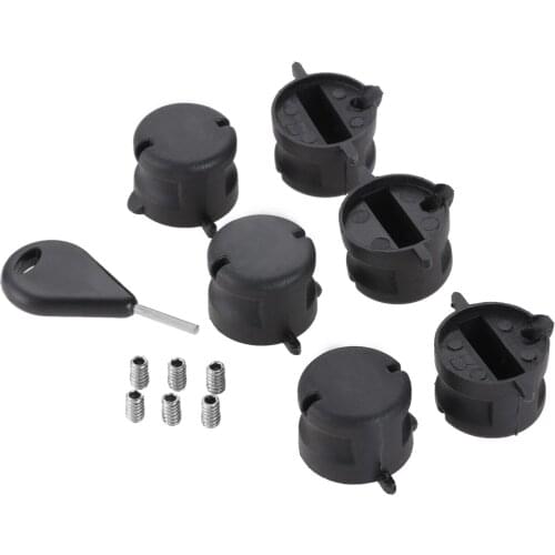 6Pcs PVC Surfboard Tail Rudder Slot Style Fin Plugs for Surfboard Leash Plugs Box with 1Pc Hex Key Wrench and 6Pcs Small Screws