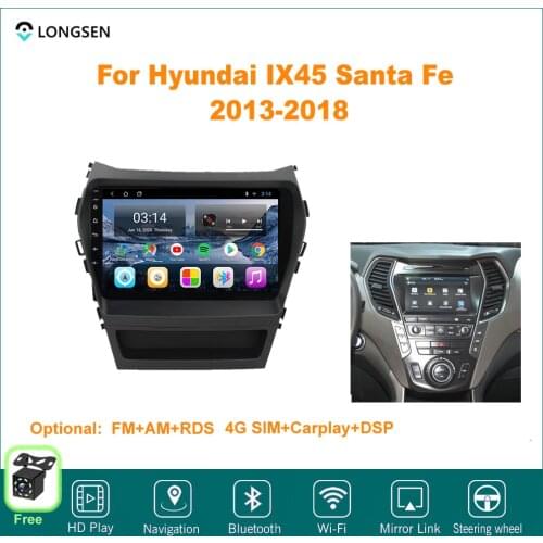 9" Android 10 For Hyundai IX45 Santa Fe 2013,2014,2015,2016,2017,2018 Multimedia Video GPS Navigation Car DVD Player Auto Radio