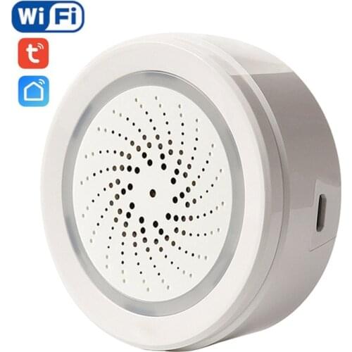 Wireless WiFi Siren Alarm Sensor Sound and Light Siren USB Power For Home Smart Lift Device