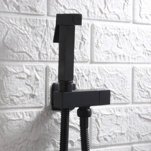 Black Single Cold Copper Pressurized Spray Gun Bidet Bidet, Personalized Shower Spray Gun, Toilet Valve Nozzle Set