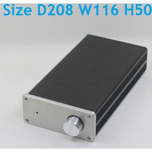 Size D208 W116 H50 All Aluminum Mini Preamplifier Case WA110 Power Amplifier Pre Amp Chassis Knob DIY Rear Case