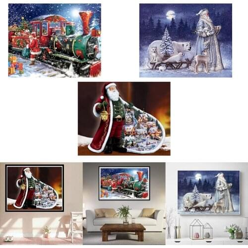 Diy 5D Diamond Painting Cross Stitch Kits Square Resin Diamond Embroidery Santa Claus Mosaic Handicraft Crafts Xmas Home Decor