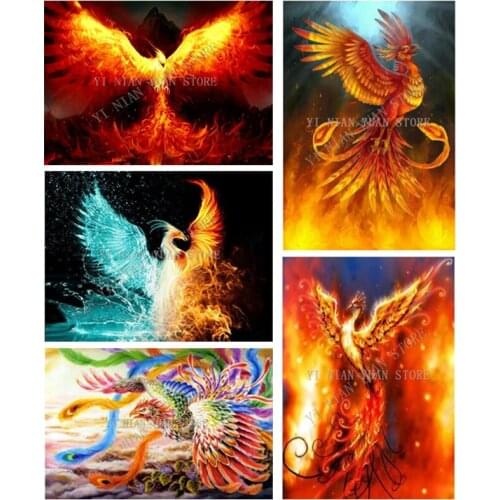 DIY 5D Diamond Painting Embroidery Full Square/round Mosaic Rhinestone Diamond Painting Animal Phoenix Cross Stitch Home Decor