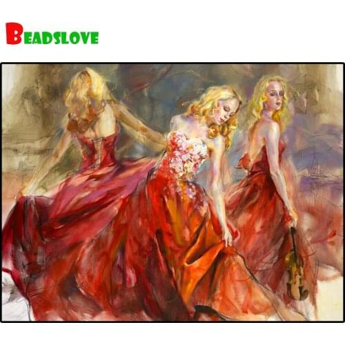 DIY diamond painting Abstract art retro Europe woman cross stitch diamond full mosaic diamond embroidery full square round