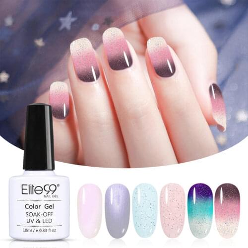 Elite99 6 Pieces/lot Temperature Changing Color Gel Nail Polish Set All For Manicure Soak Off UV Nails Gel Varnish For Nail Art