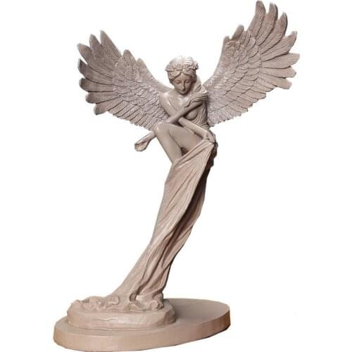 VILEAD Resin European Retro Statue Redemption Angel Figurine Living Room Bedroom Desktop Decoration Office Ornaments Home Decor