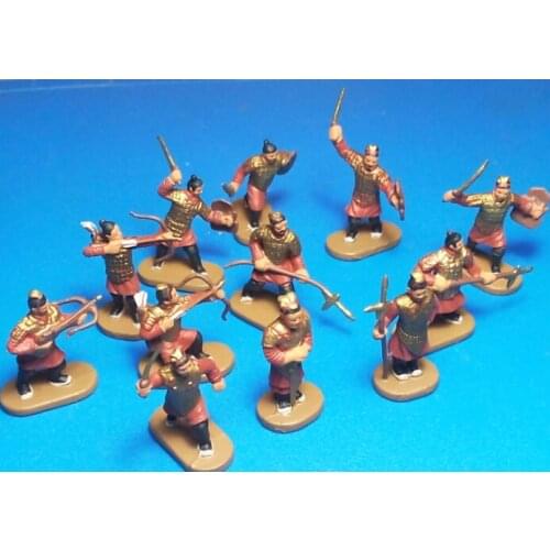 1/72 super mini pvc figure model toy painted qing dynasty soldier painted 12pcs/set