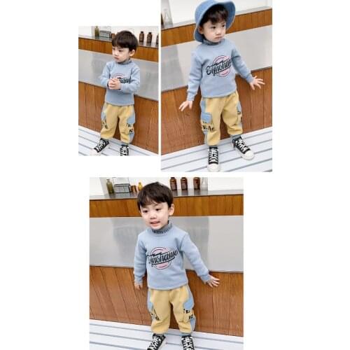 Boys Cotton Long-Sleeved T-shirt 2020 New Autumn and Winter Childrens Korean-Style Shirt Childrens Collar Bottoming Shirt