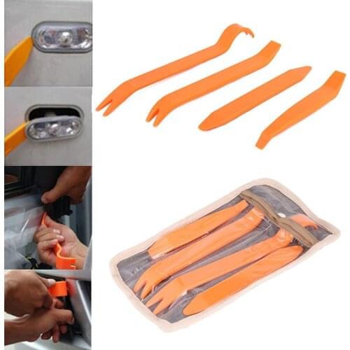 Red Car Removal Tool + 4pcs/set Portable Vehicle Car Panel Audio Trim Removal Tool Set Kit Practical Car Repairing Hand Tools