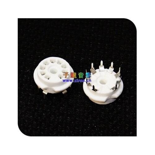 2 PCS 9-toe-foot electronic tube socket for PCB, suitable for 6N1/6N2/6N3/6N4/6N11/12AX7, etc. 9-pin