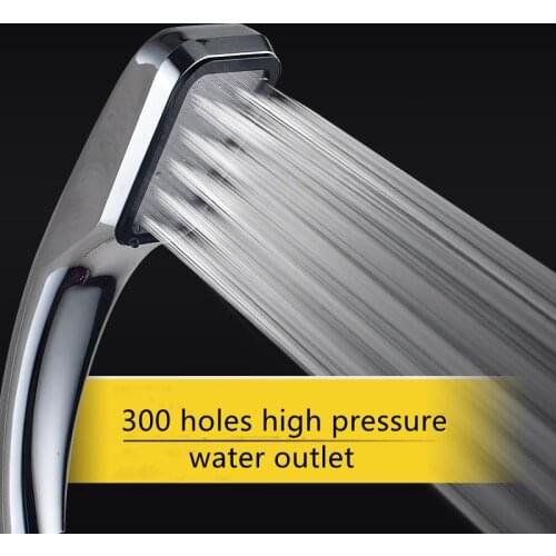 300 Holes Square Shower High Pressure Handheld Head Water Saving With Chrome ABS Spray Nozzle Sprinkler Bathroom Accessories