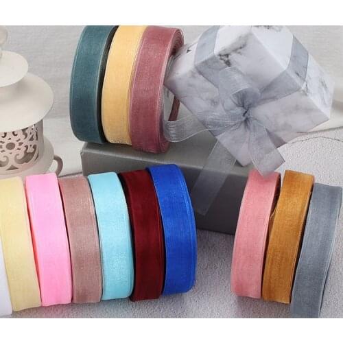 50 Yards/Roll 20mm Organza Polyester Ribbon For Wedding Party Decoration Webbing Crafts Gift Packing Belt DIY Craft Accessories