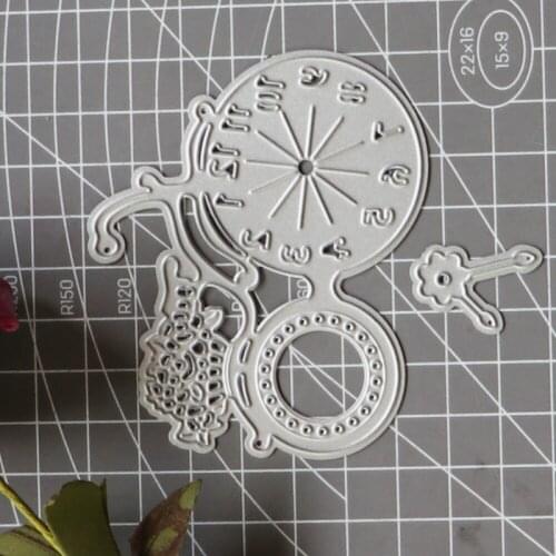 Bicycle Flower Clock Frame Metal Cutting Dies Stencils For DIY Scrapbooking Decorative Embossing Handcraft Die Cutting Template