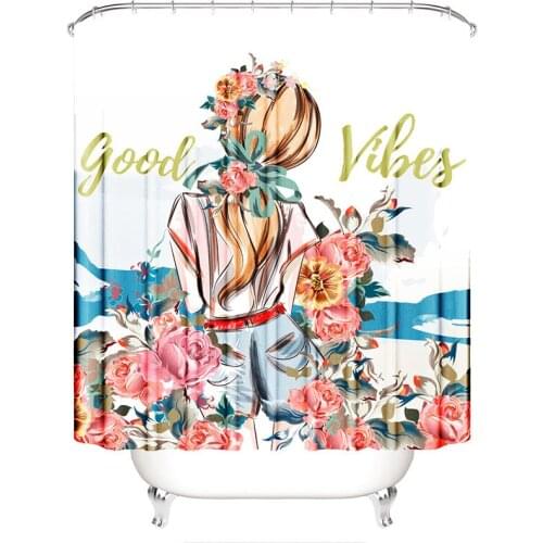 Fashion girl shower curtain waterproof new arrival rainbow cloud prince bathroom curtain