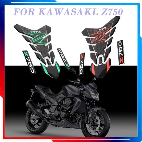 Motorcycle Accessories 3D Sticker Decal Emblem Protection Tank Pad Cas Cap Fit for Kawasaki Z750 Z 750