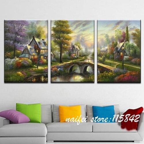 3pcs/set landscape full Drill Mosaic photo 5D DIY Diamond painting cross stitch kits 5d Diamond Embroidery Home Decor