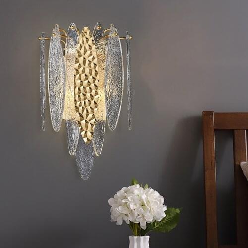 Luxury Wall light Fixtures Bedside Living Room LED Wall Lamps Modern Glass Wall Sconces High Quality Metal