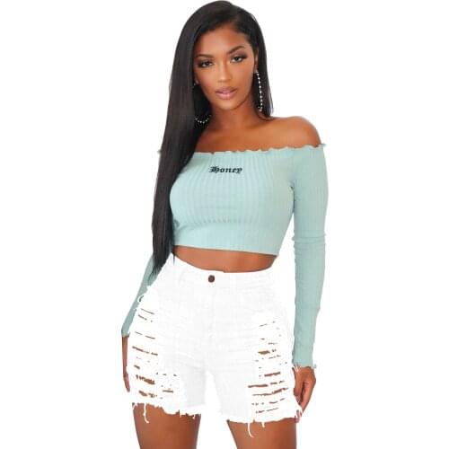 2021 New Product Classic Hole Denim Shorts Pants Jeans Women High Waist Skinny Holiday Cool Girl Streetwear Trousers