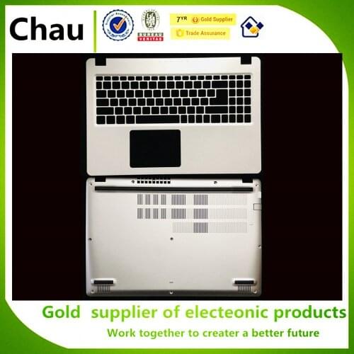 New For Acer For Aspire A5 A515-52 A515-52G Upper Case Palmrest Cover / Bottom Case Base Silver