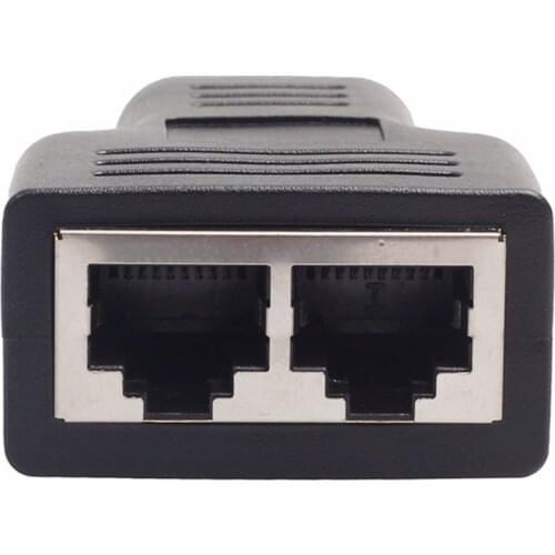 New RJ45 Splitter Adapter 1 to 2 Dual Female Port CAT5/CAT 6 LAN Ethernet Sockt Network Connections Splitter Adapter