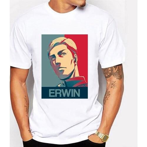 Attack On Titan Erwin Smith Erwin Harajuku Tshirts Men Summer Oversized T Shirts 2021 Short Sleeve Tee Round Neck Tops Camisetas