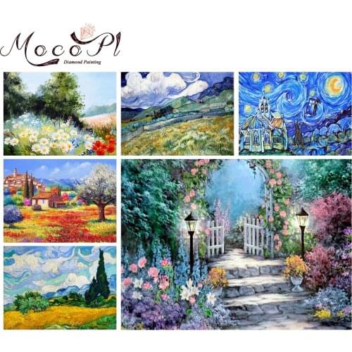 Scenery,Diamond painting,Full Drills,Flower,Diamond Embroidery,Round/Square,Rhinestone,Needlework,Mosaic,DIY Gift,Home Decor,Art