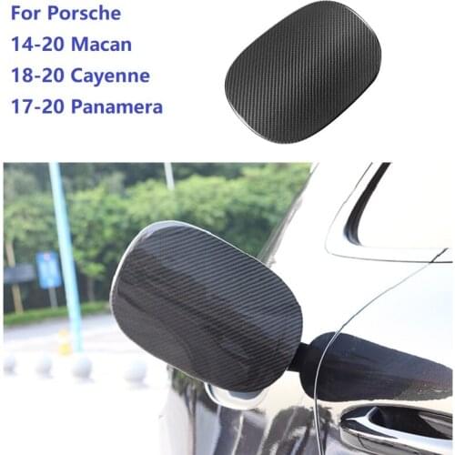 Fit For Porsche Cayenne Macan Panamera 2014-2020 Car Modification Carbon Fiber Fuel Tank Cover Decorative Panel Tank Covers Trim