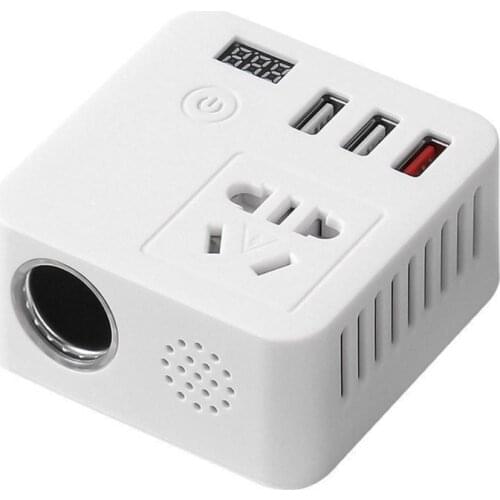 12V/24V to 220V Charger Converter 150W Auto Power Inverter Heat Dissipation with LCD Display Screen T3EF