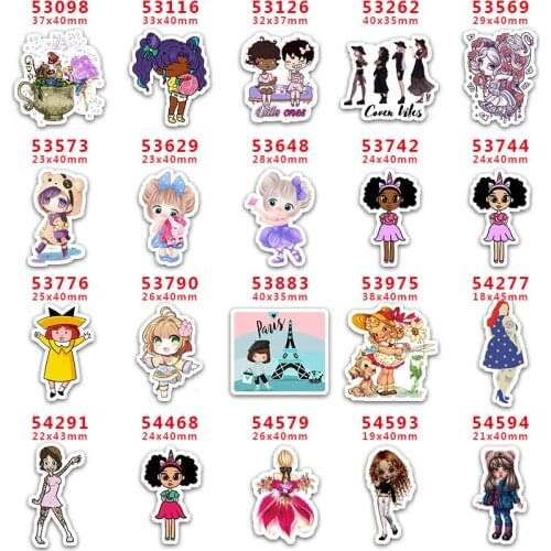 DIY Craft Supplies Sewing Accessories Cartoon Little Girl Printed Planar Resins Mold 10 Pieces. PR-53098