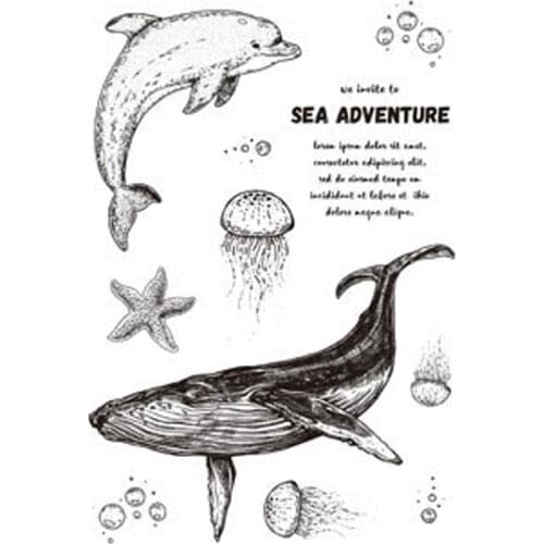 Clear Stamps Seal for DIY Scrapbooking Whale dolphin starfish Transparent Rubber Stamps Making Photo Album Decor Crafts Stamps